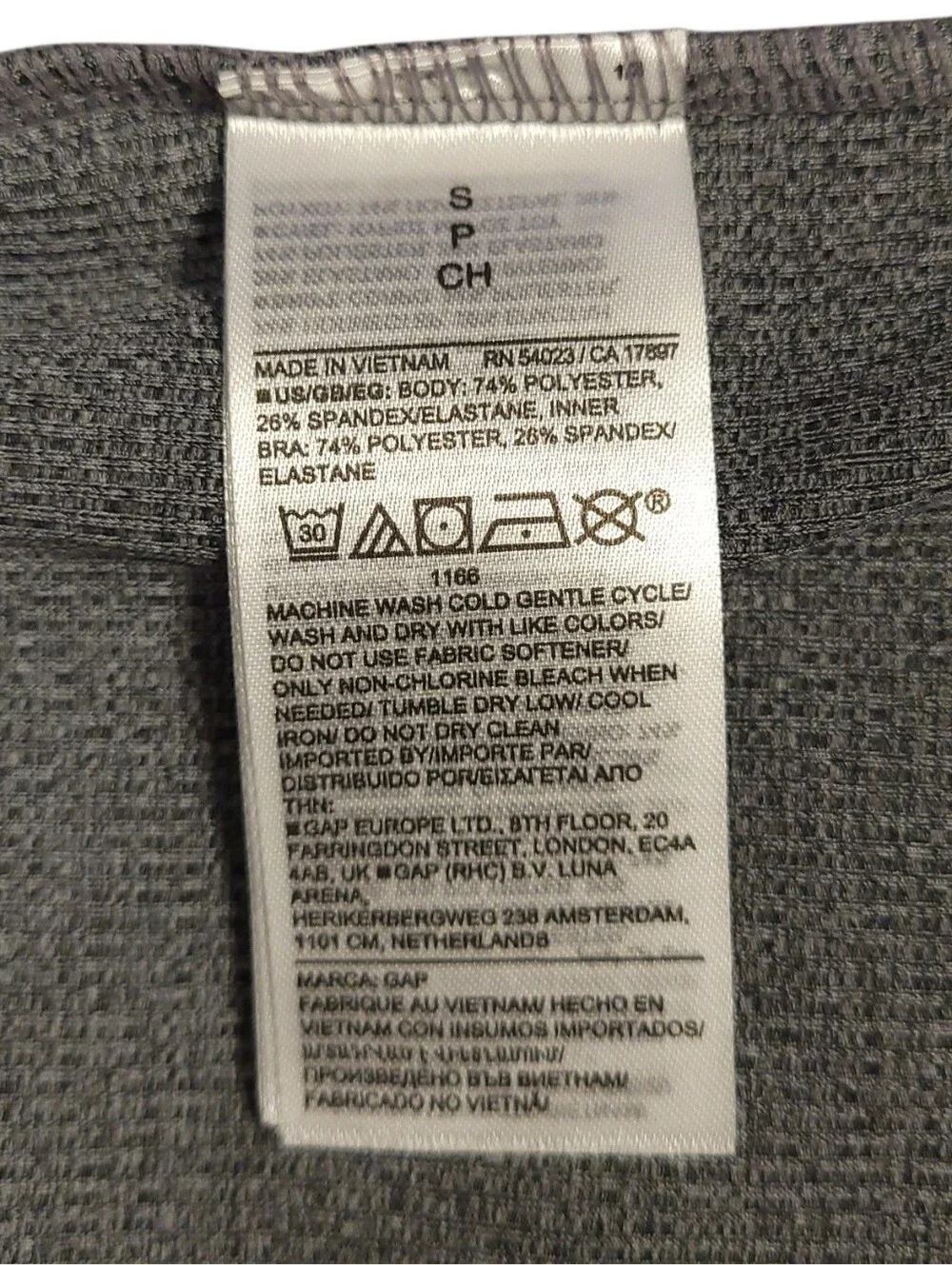 GAPfit V-Neck Ribbed Crop Tank with Shelf-bra Lining, Small - Picture 5 of 5